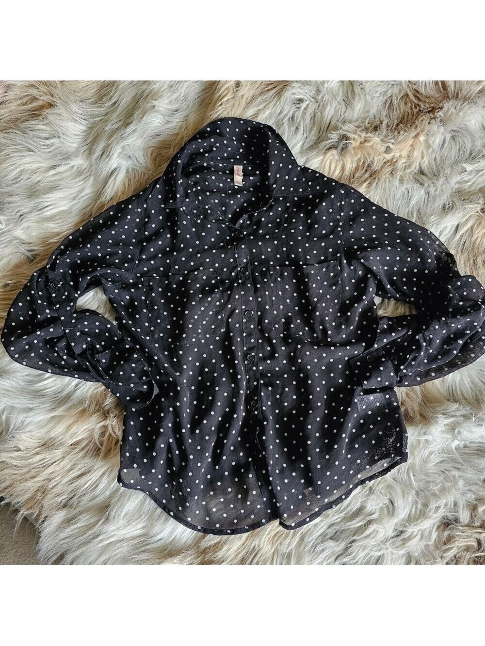Polka Dot Button Up Blouse